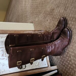 Leather riding boots